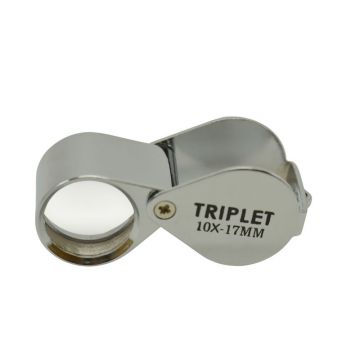 Triplet Folding Magnifier - 10x 17mm - Chrome