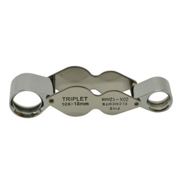 Foldable Triplet Loupe [10x, 20x] - Two Magnifiers in One