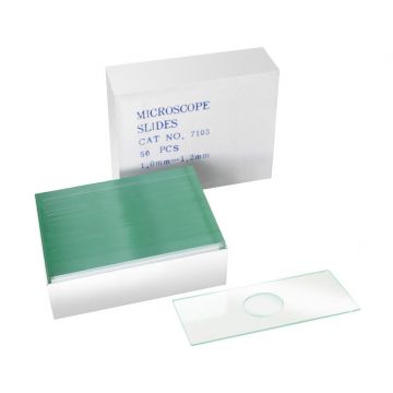 BRESSER Blank Slides with Well - 50 pieces