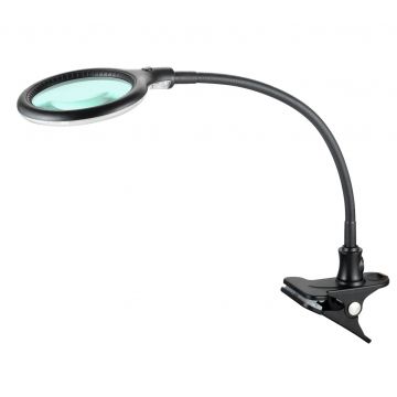 Lumeno #680X - Workbench Magnifier [Clamp + Tripod] - 2.25x (5dpt) - Ø100mm - Black