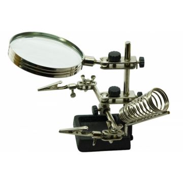 Magnifier 2x 90mm with with Extra Hands and Iron Holder