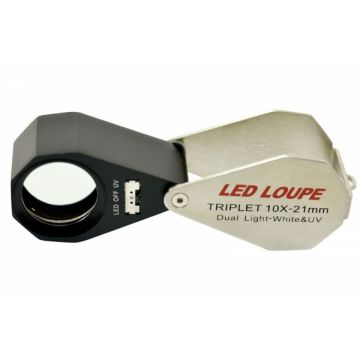 Precision Folding Magnifier - 10x 20.5mm - Triplet UV / LED