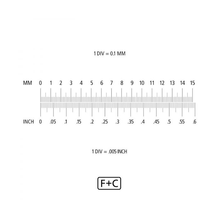 F+C Optik Measuring Scales in mm/radius/angle or mm/inch+